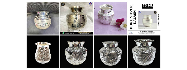 First eight original silver chombu and kalash photographs in collection order, four columns and two rows