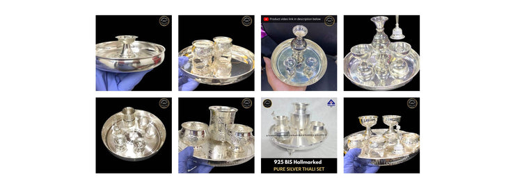 First eight distinct marriage pooja set photographs in collection order, left to right then top to bottom.