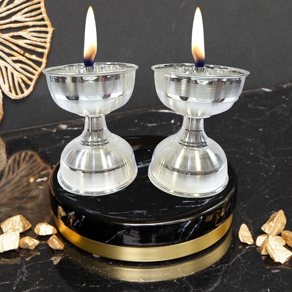 Pure Silver Diya Designs