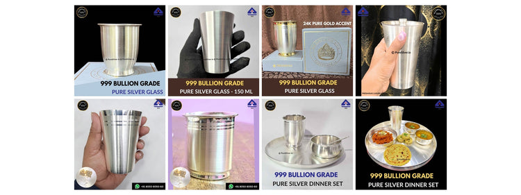 999 fine silver first eight original photos, four columns and two rows with safe spacing