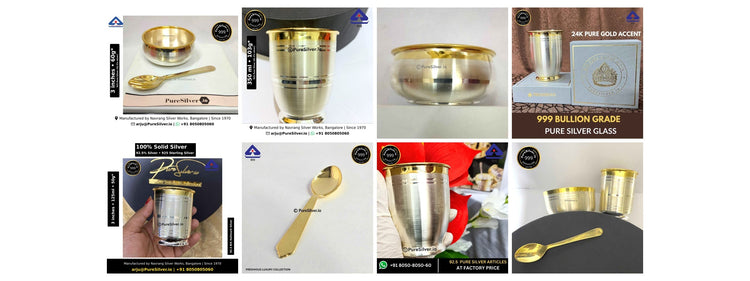 Gold gilded silver first eight original photos in four columns and two rows