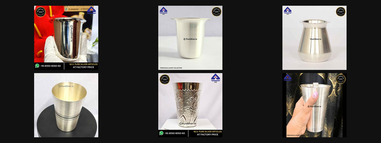 Six PureSilver glass designs shown in collection order.