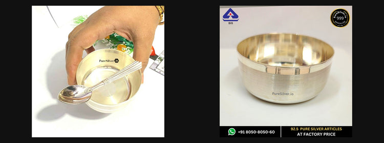 Two PureSilver Vati bowl designs shown in collection order.