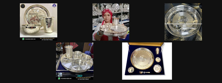 Five PureSilver dining gift designs for Parents’ Anniversary shown in collection order.