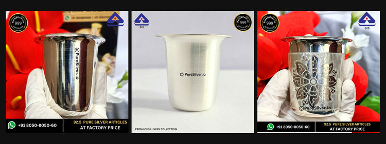Three PureSilver Malabar glass designs shown in collection order.