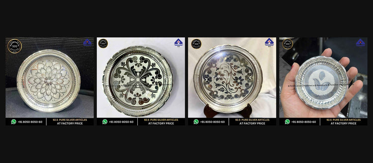 The first four PureSilver Arivana plate designs shown in collection order.