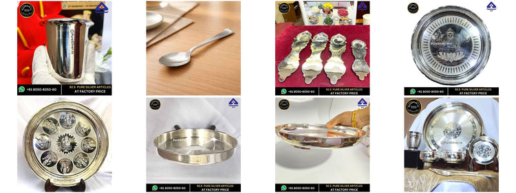 Eight original Shashtipoorthi silver gift photographs in collection order, four columns and two rows