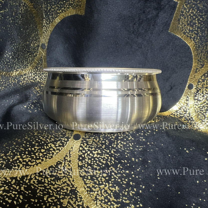 LIVE - Pure Silver Bowl - 3.2 inches (W) 1.5 inches (H) ~87 grams MATKA B PATTERN