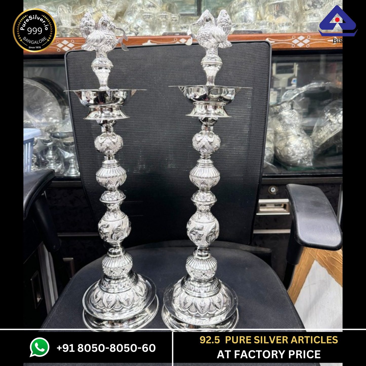 Long Silver Lamps for Pooja Models (10+ Designs)