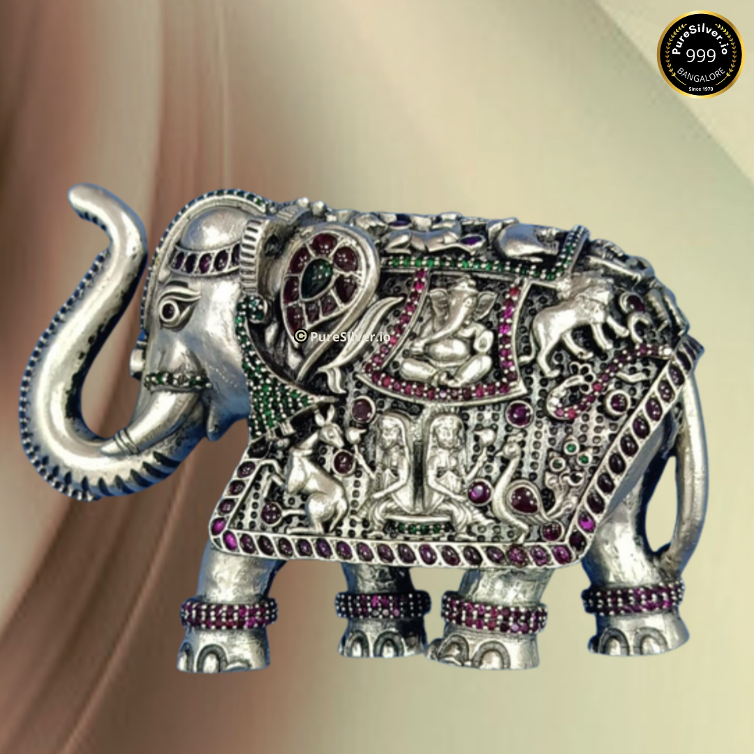 925 Luxury Silver Elephant - Trunk Up
