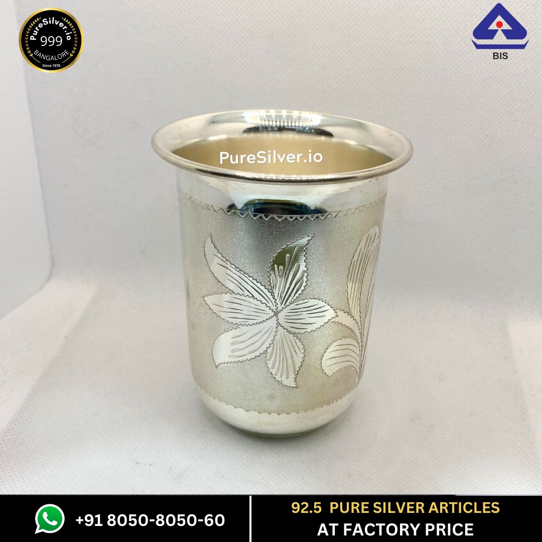 73 gms Pure Silver Glass (Maharaja Pattern) BIS Hallmarked