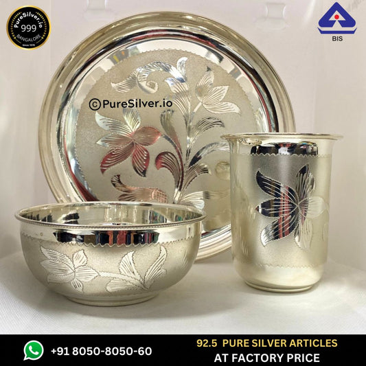 353 grams Pure Silver 4 Pcs Baby Dinner Set - Mirror Finished -  | Custom Orders & Bulk from Silver Factory