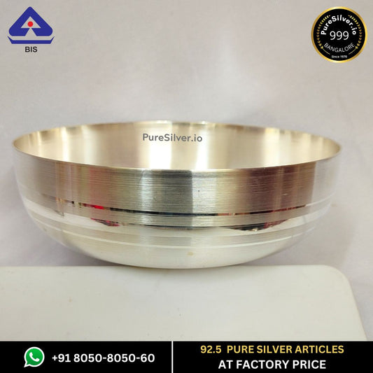 Pure Silver Bowl - Vatka Solid Silver Bowl With Weights (100 - 225 gms / 3.75" - 5.75") | Custom Orders & Bulk from Silver Factory