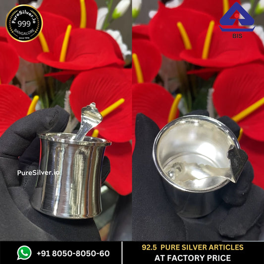 Pure Silver Panchapatra With Weights (30 - 160 grams) | Custom Orders & Bulk from Silver Factory