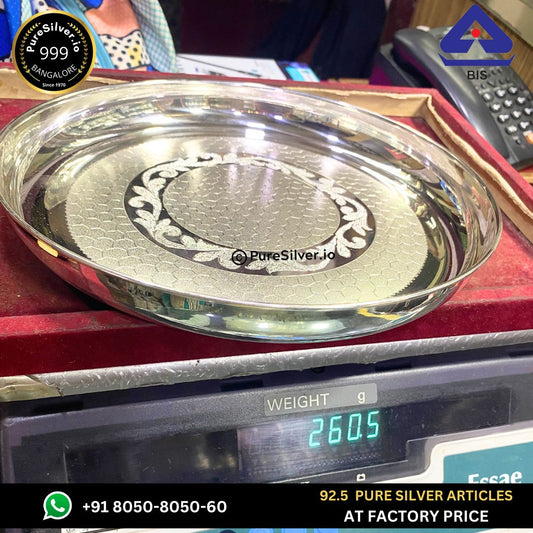 Pure Silver Dinner Set Plate with 925 BIS Hallmark -