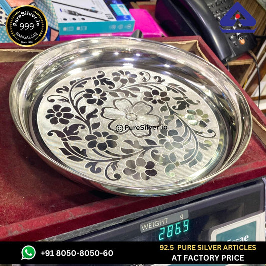 Pure Silver Dinner Set Plate with 925 BIS Hallmark -