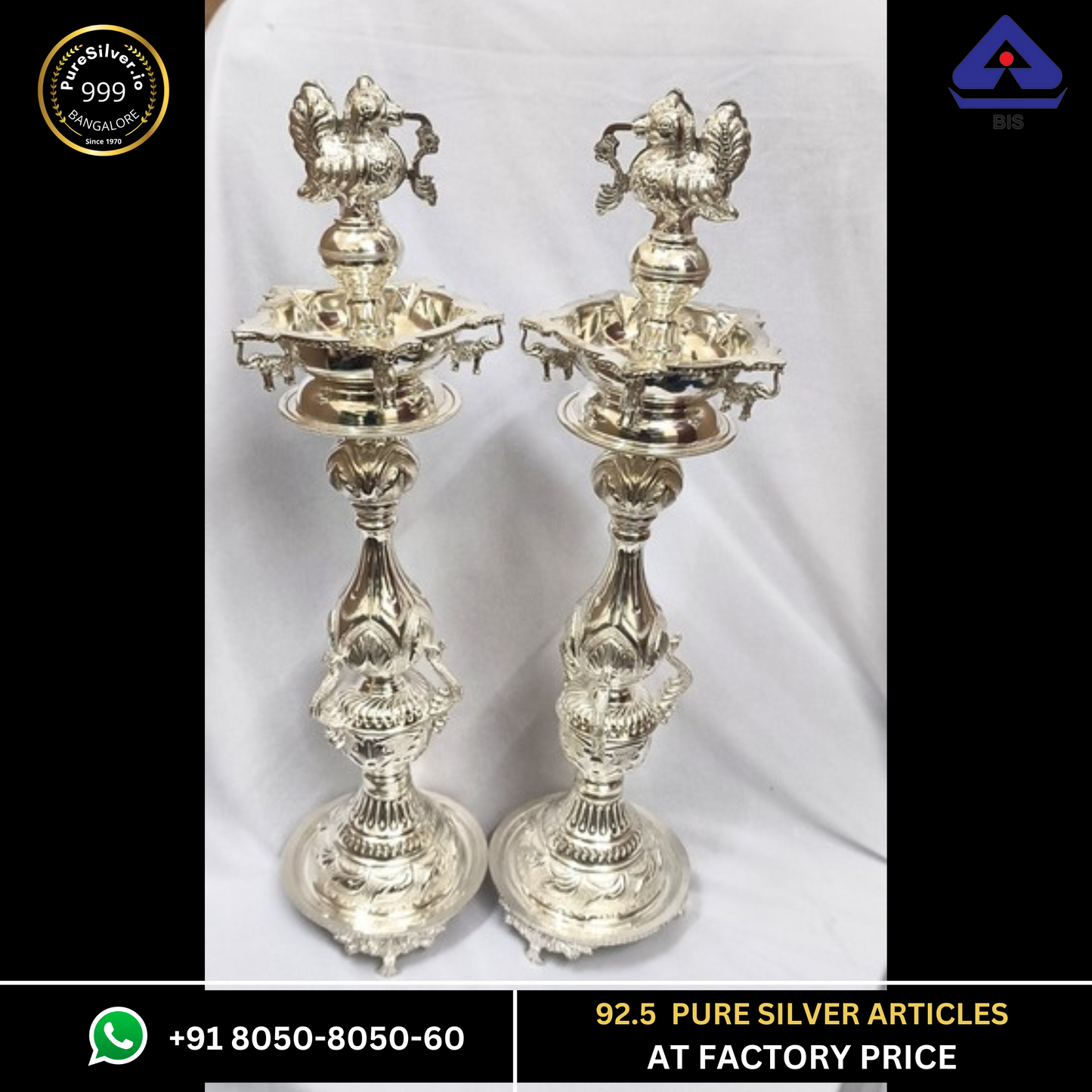 Long Silver Lamps for Pooja Models (10+ Designs)