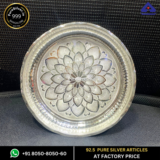 Resell: Pure Silver Plate - Arivana Silver Plate for Pooja (6 to 12 inches / 70 gms to 725 gms)