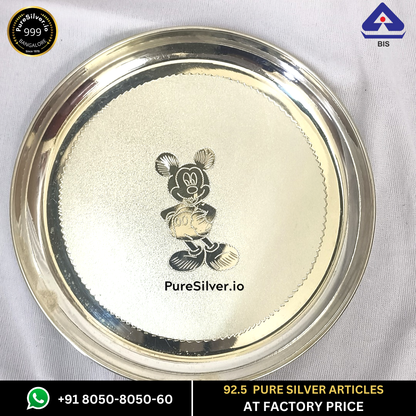 Pure Silver Plate - Nasta Silver Thali (6 to 12 inches / 100 gms to 630 gms) | Custom Orders & Bulk from Silver Factory