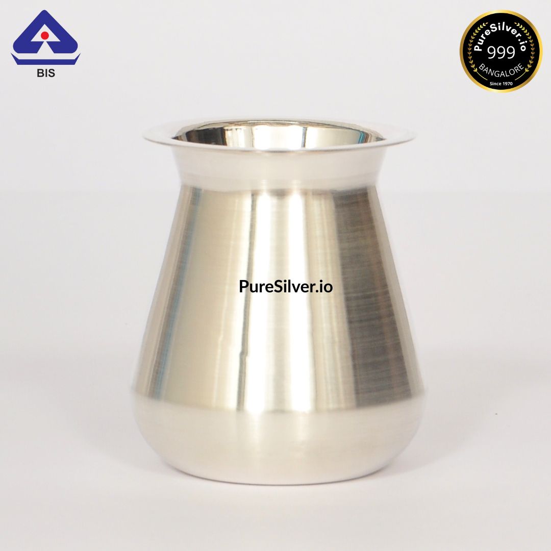 925 Silver Glass - 400 ml, 3.75 inches (~182 grams) MARWADI L PATTERN