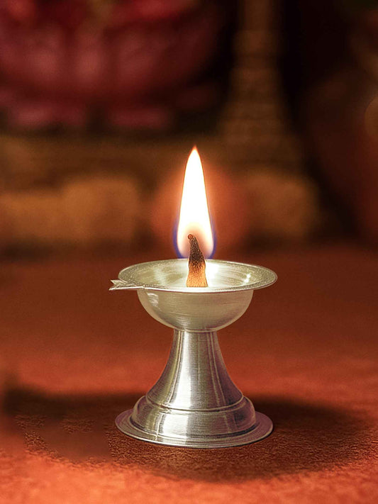 Preshious Silver Diya - Platinum Matt Luxury Collection