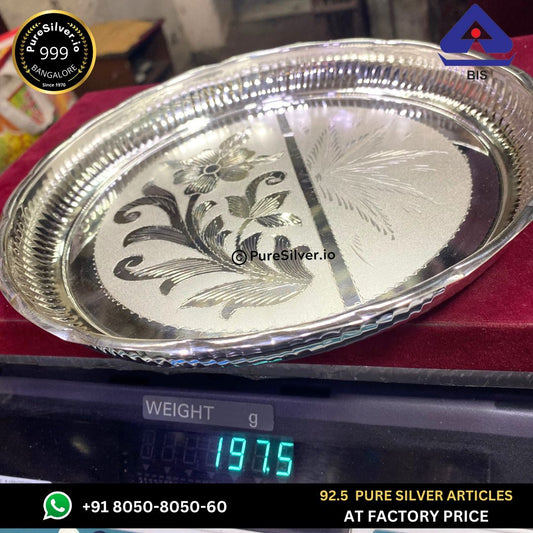 Pure Silver Thali with 925 BIS Hallmark -
