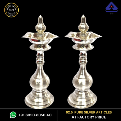 Long Silver Lamps for Pooja Models (10+ Designs)