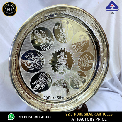 Resell: Pure Silver Plate - Arivana Silver Plate for Pooja (2.75 to 12 inches / 15 gms to 725 gms)