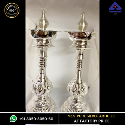 Long Silver Lamps for Pooja Models (10+ Designs)