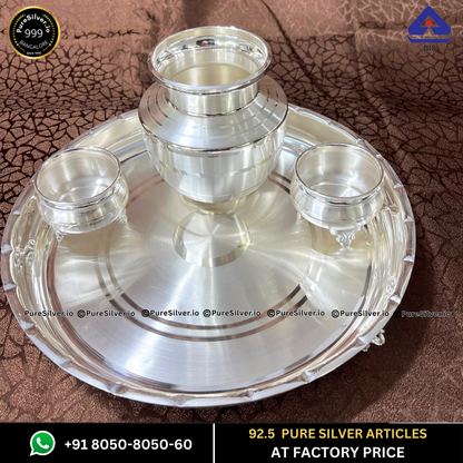 PRESHIOUS 925 Silver Kalash, 300 ml to 1600 ml, BIS Hallmarked