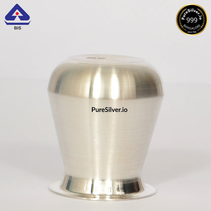 925 Silver Glass - 400 ml, 3.75 inches (~182 grams) MARWADI L PATTERN