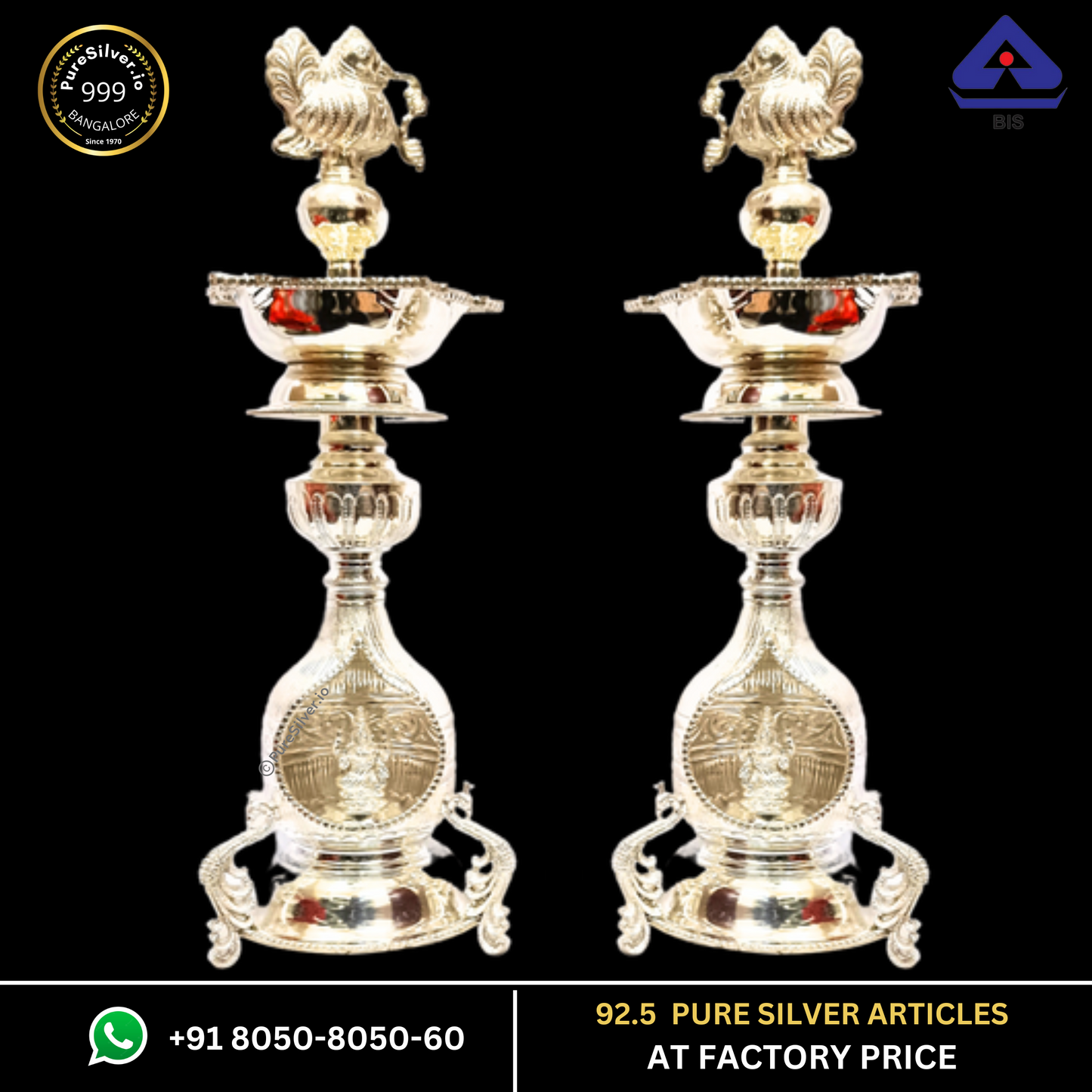 Long Silver Lamps for Pooja Models (10+ Designs)