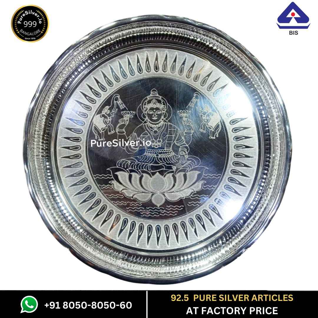 925 pure silver Arivana Thali Plate for Puja - 250 grams