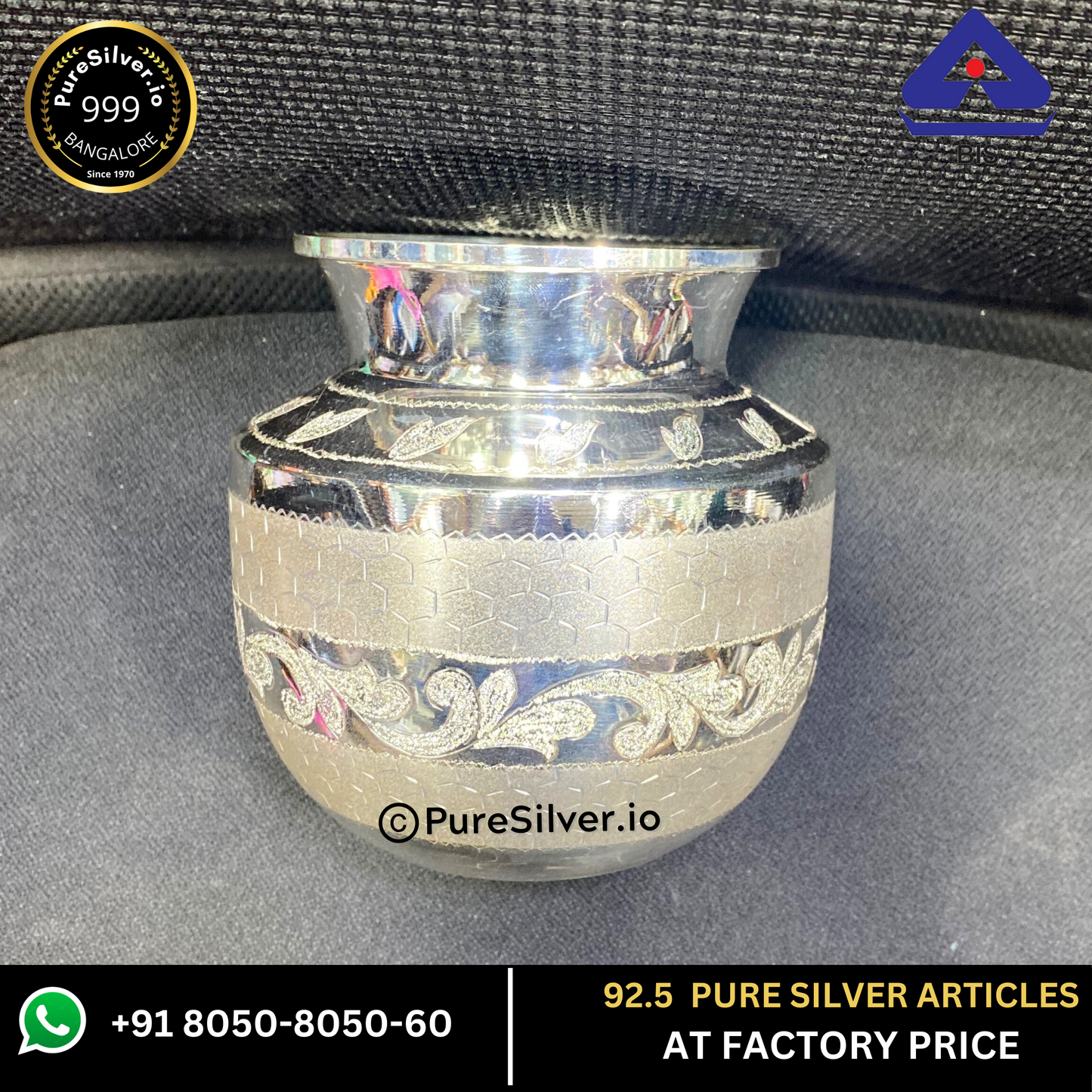 Resell: Pure Silver Kalash - Diamond Chambu With Weights (100 - 500 gms)