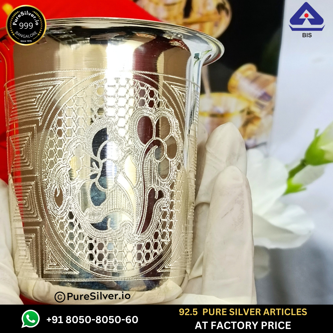Pure Silver Glass - Designer Malabar Silver Glass With Weight (40 - 150 gms) | Custom Orders & Bulk from Silver Factory