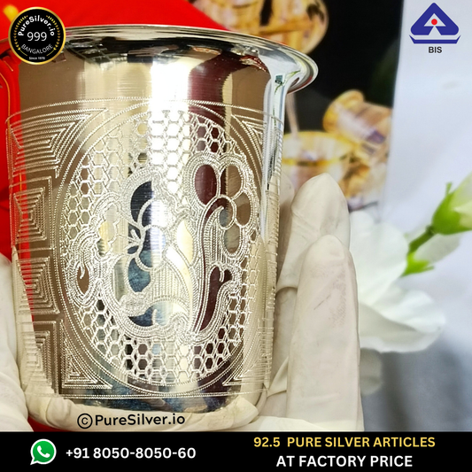 Pure Silver Glass - Designer Malabar Silver Glass With Weight (40 - 150 gms) | Custom Orders & Bulk from Silver Factory