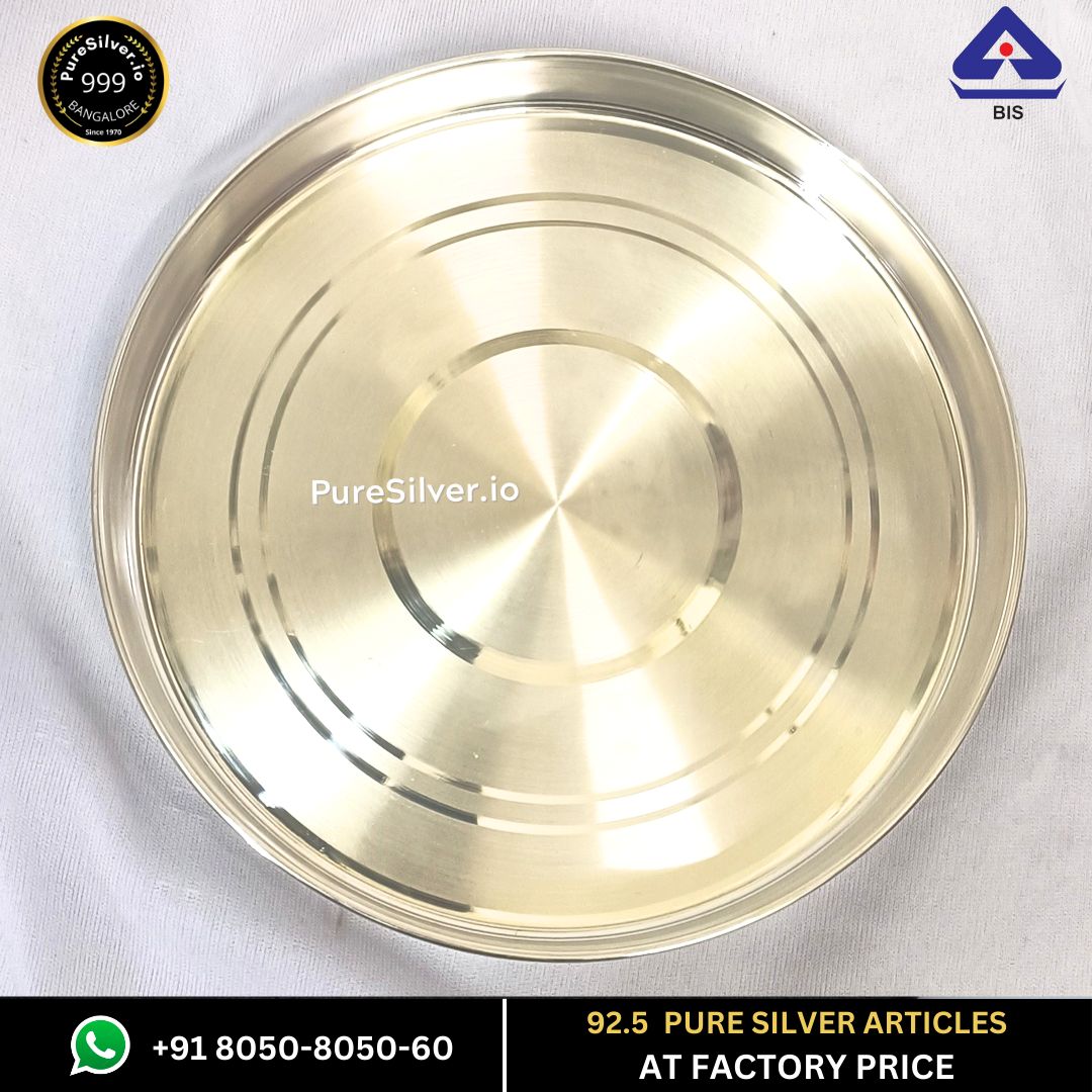 925 Sterling Silver Bombay Thali Plate - 550 grams -