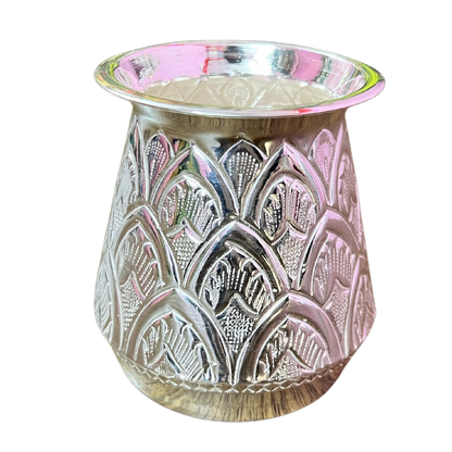 Pure Silver Glass - Embossed Marwadi Lota Silver Glass With Weights (80 - 250 gms) | Custom Orders & Bulk from Silver Factory