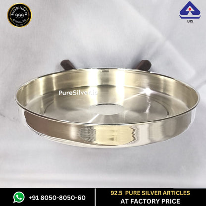 255 grams BIS Hallmarked Silver Bombay Plate for Baby | Silver Thali for Pooja (Thaal) - Bayl Design -  | Custom Orders & Bulk from Silver Factory
