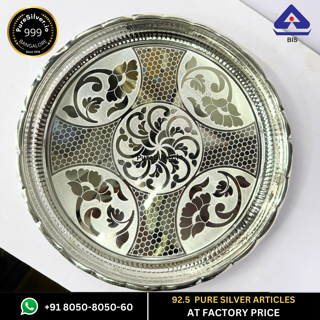 Resell: Pure Silver Plate - Arivana Silver Plate for Pooja (2.75 to 12 inches / 15 gms to 725 gms)