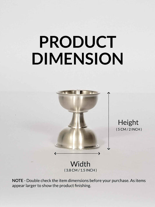 Preshious Silver Diya, 2 inches - Platinum Matt Luxury Collection
