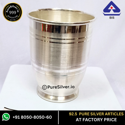 Pure Silver Glass - Chico Silver Glass With Weights (25 - 100 gms, 2.5 - 4 inches) | Custom Orders & Bulk from Silver Factory