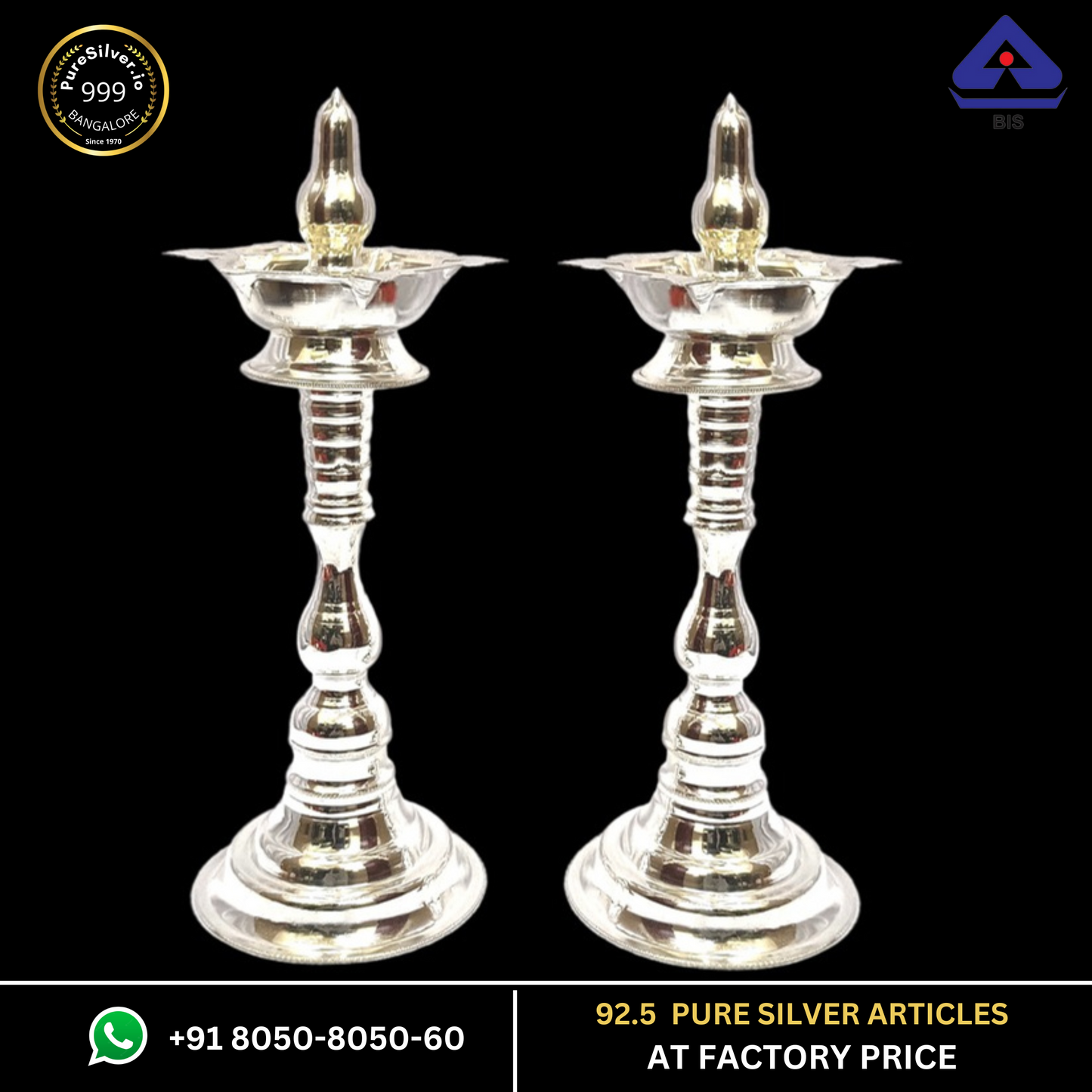 Long Silver Lamps for Pooja Models (10+ Designs)