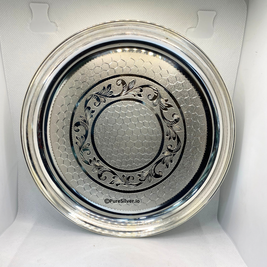 Resell: Pure Silver Plate - Bangalore Silver Thali (6 to 12 inches / 100 gms to 630 gms)