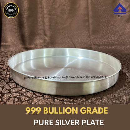10 inches Pure Silver Plate with 990 BIS Hallmark - BOMBAY BEEDING PATTERN