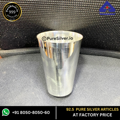 Resell: Pure Silver Glass - Classic Marwadi Silver Glass With Weights (50 - 200 gms)