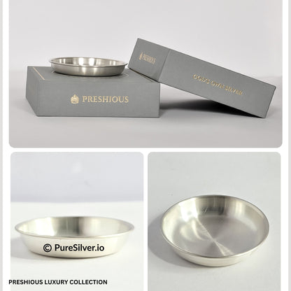 Mini Pure Silver Plate for Diya - 2 inches