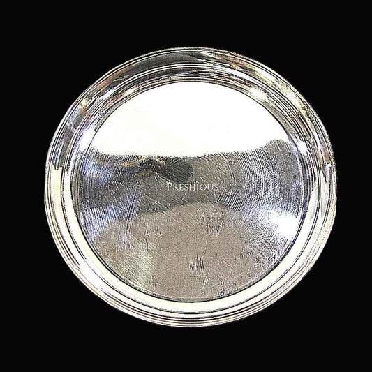 Pure Silver Bangalore Plate for Baby Silver Thali for Pooja classic Matt Finished, 40 grams, BIS Hallmarked