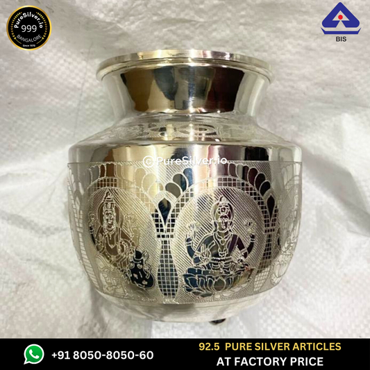 Resell: Pure Silver Kalash - Ashtalakshmi Chambu With Weights (300 - 500 gms)