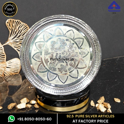 Resell: Pure Silver Plate - Arivana Silver Plate for Pooja (2.75 to 12 inches / 15 gms to 725 gms)